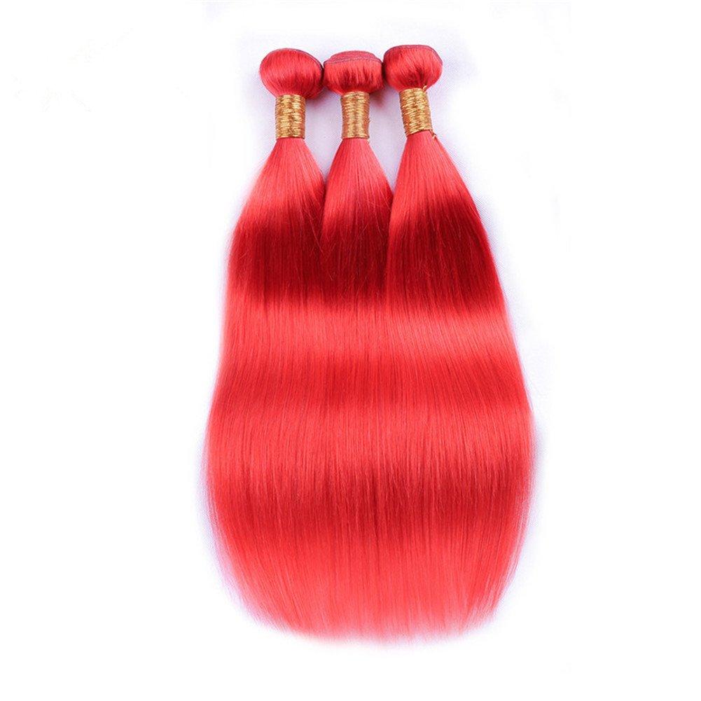 Tony beauty hair Tony Beauty Hair Virgin Brazilian Red Hair Weave Bundles with Full Lace Frontal Silky Straight Colored Red Brazilian Human Hair Bundles 3Pcs with 13x4 Lace Frontal Closure (24 24 24+24)