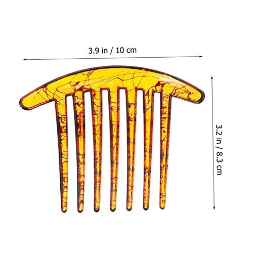 Beaupretty 6pcs Resin French Twist Hair Combs - 7 Teeth Side Combs for Wedding Veil and Bridal Hairstyles