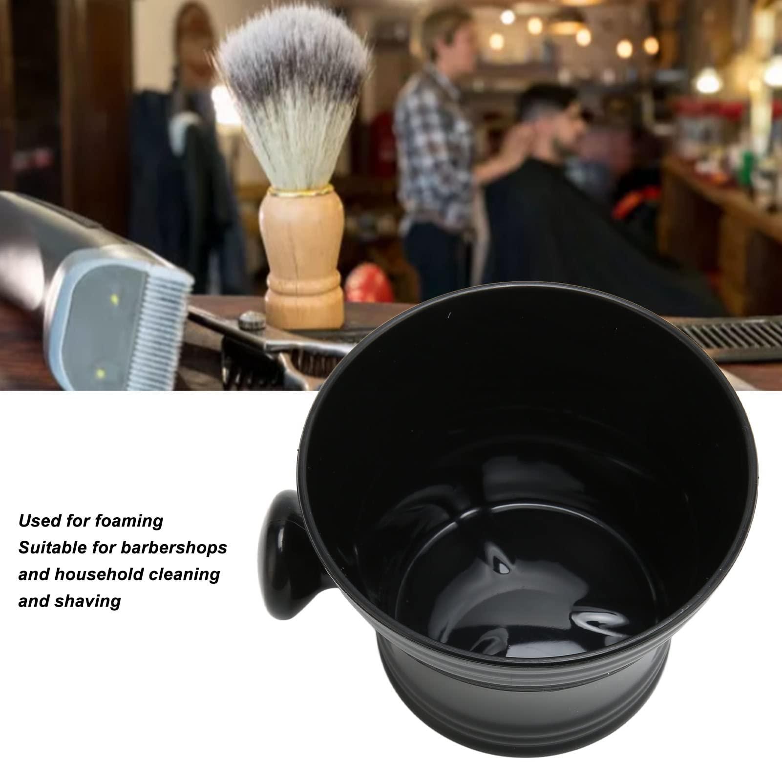 FILFEEL Plastic Shaving Bowl Black Shaving Soap Bowl for Men Large Capacity Portable Shave Mug with Handle for Barber Home Travel