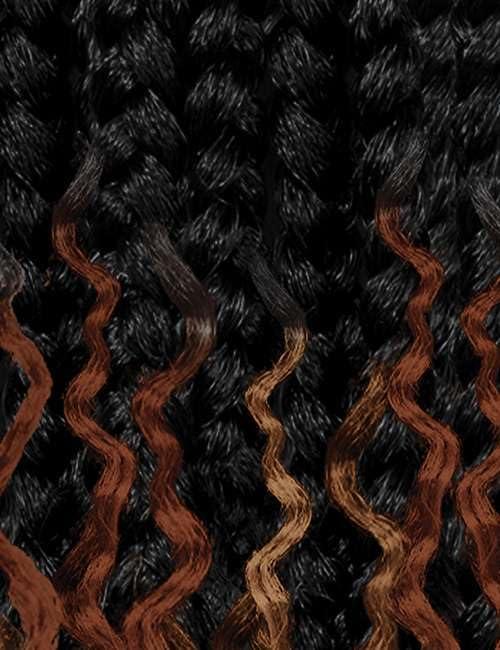 Outre Outre - 100% Fully Hand Tied Whole Lace Wig - Boho Box Braids 28\" (CT/MACCHIATO)