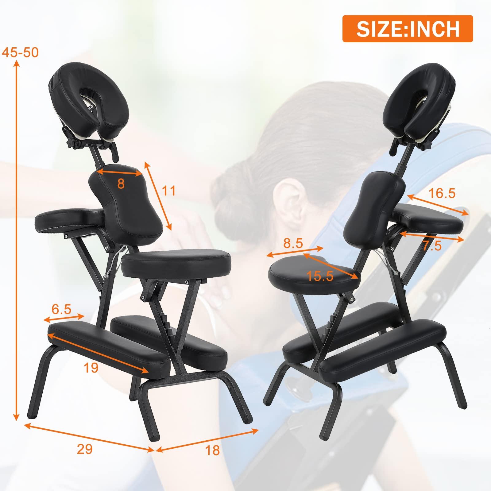 Capacmkseh Portable Massage Chairs, in Home Massage Therapy, Desktop Massage Portal Package for Seated Massages, Adjustable Tattoo Chair Folding Massage Chair Salon Massage Chair with Face Cradle Carry Bag