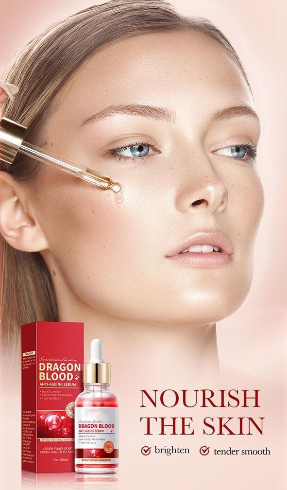 BLDOXJF Facial Anti-Wrinkle SerumDragon Blood Anti-Ageing SerumDragon\'s Blood Essential,All Natural Antioxidant Face Serum Liquid(4Count (Pack of 4))