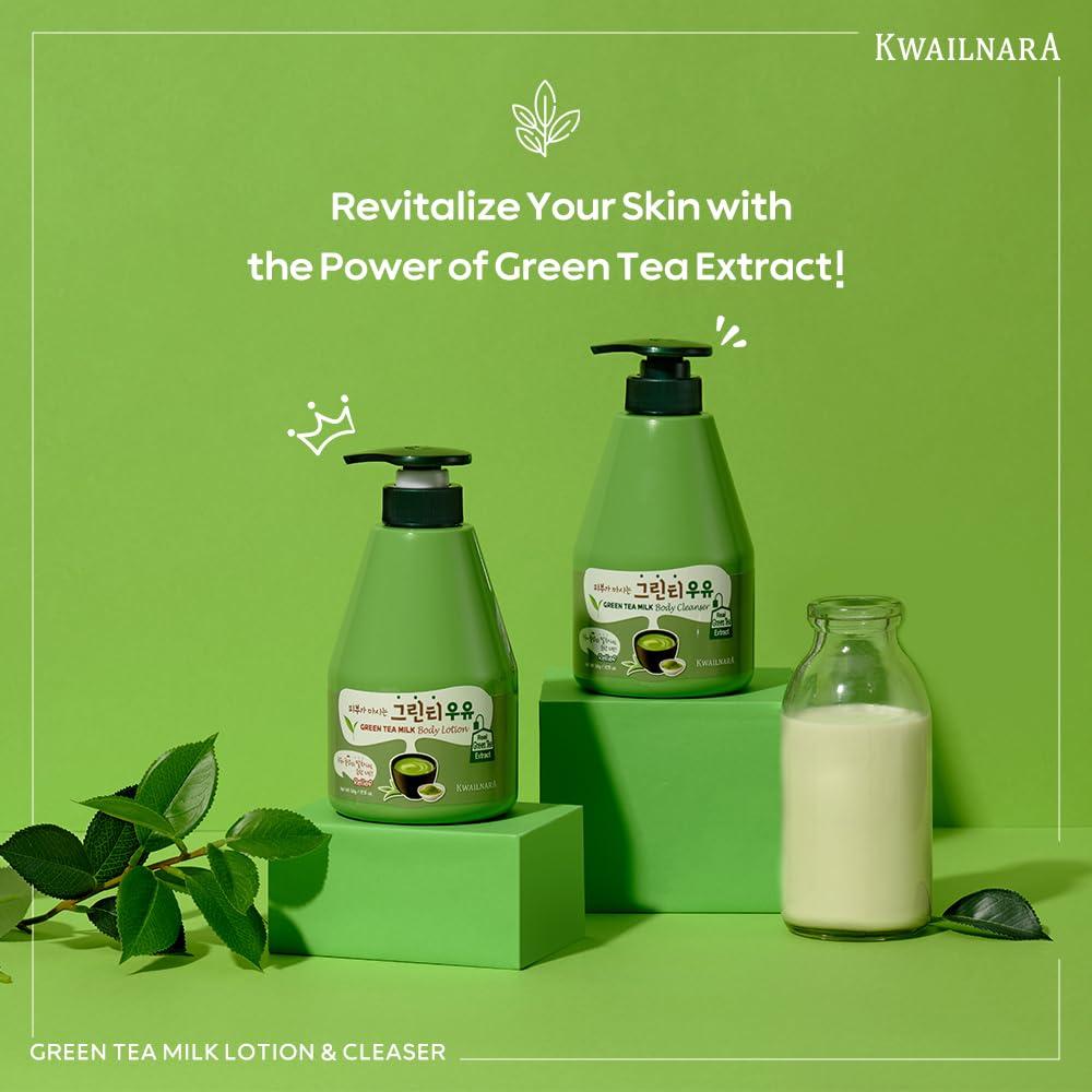 WELCOS WELCOS KWAILNARA Green Tea Milk Body Lotion  Korean Lotion for Skin Refreshment & Radiance 560 g / 19.75 Fl. oz