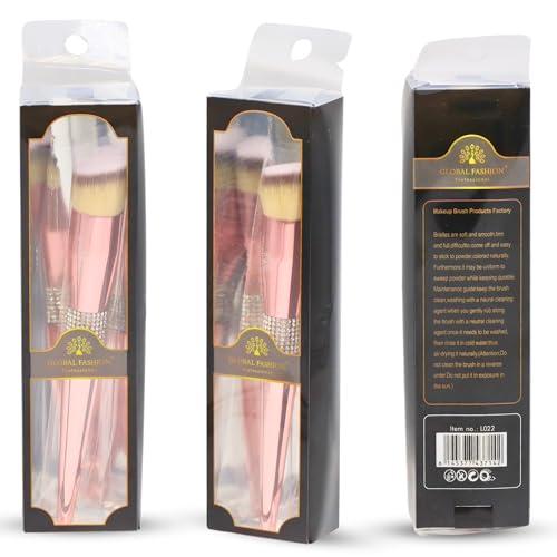 GLOBAL FASHION Professional Rose Gold Makeup Brush - Foundation & Concealer Blending Brushes - Synthetic Bristles - Global Fashion, 21 x 4 x 1.50cm, 15g, Pink