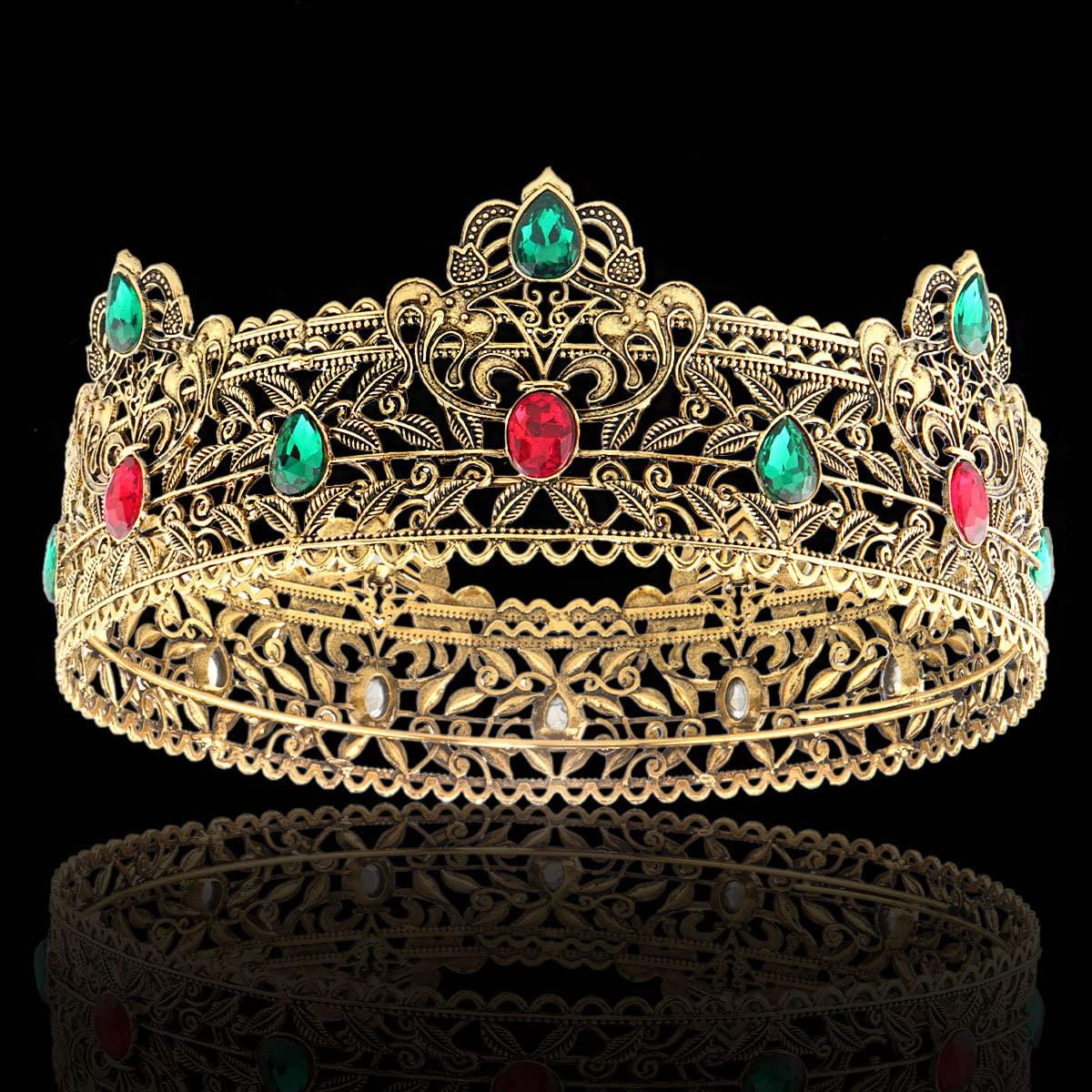 YADIRF YADIRF Men\'s Crowns Metal Adult Men Birthday Prom Homecoming Party Crown King Crown For Festival Wedding Baby Shower (Dark Gold)