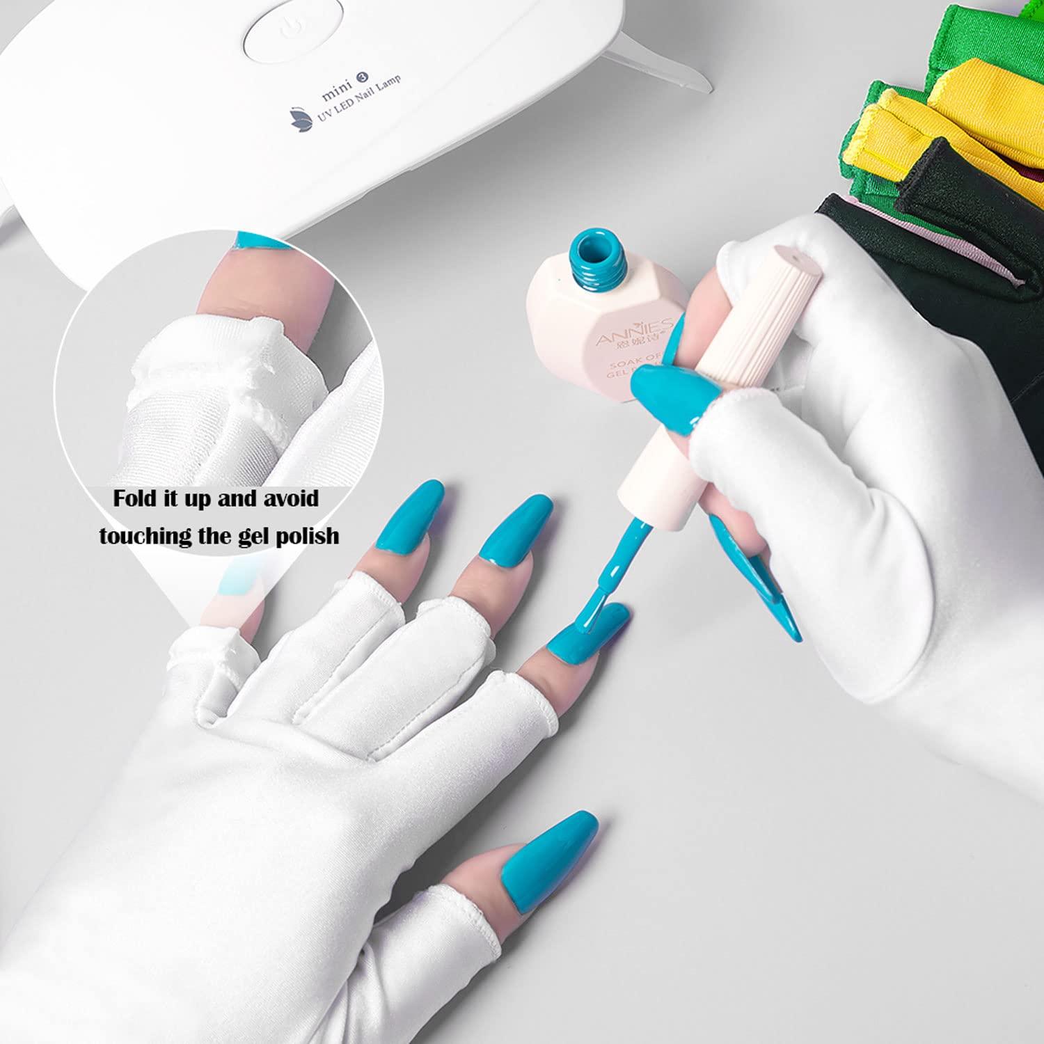 Lotifie Lotifie uv protection gloves for gel nails lamp, Anti UV Light Glove for Manicures Nail Art (white gloves)