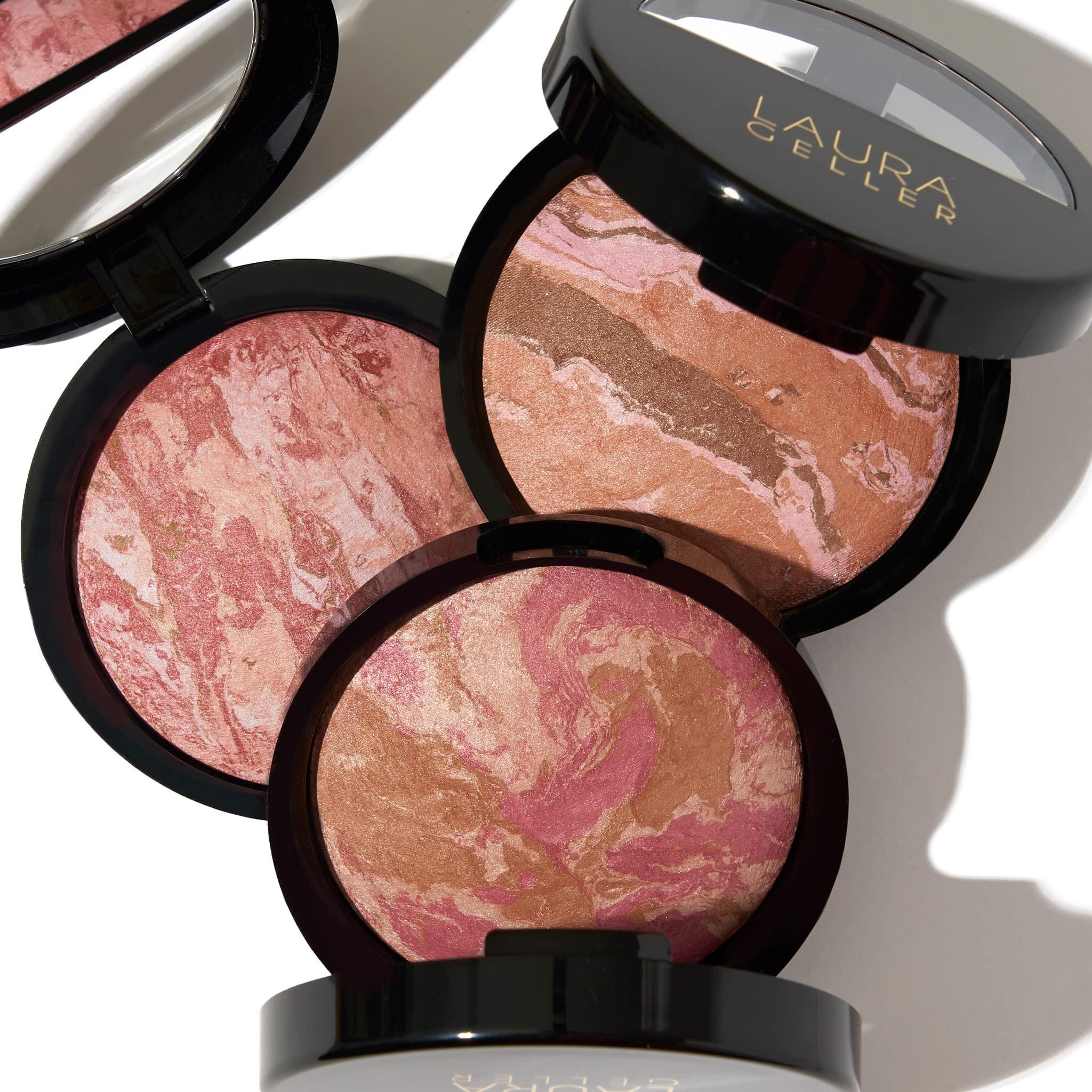 LAURA GELLER NEW YORK LAURA GELLER NEW YORK Baked Blush-n-Bronze Marbleized 2-in-1 Sculpting Bronzer Blush - Earthy Bronze - Contour Face with a Radiant Flush