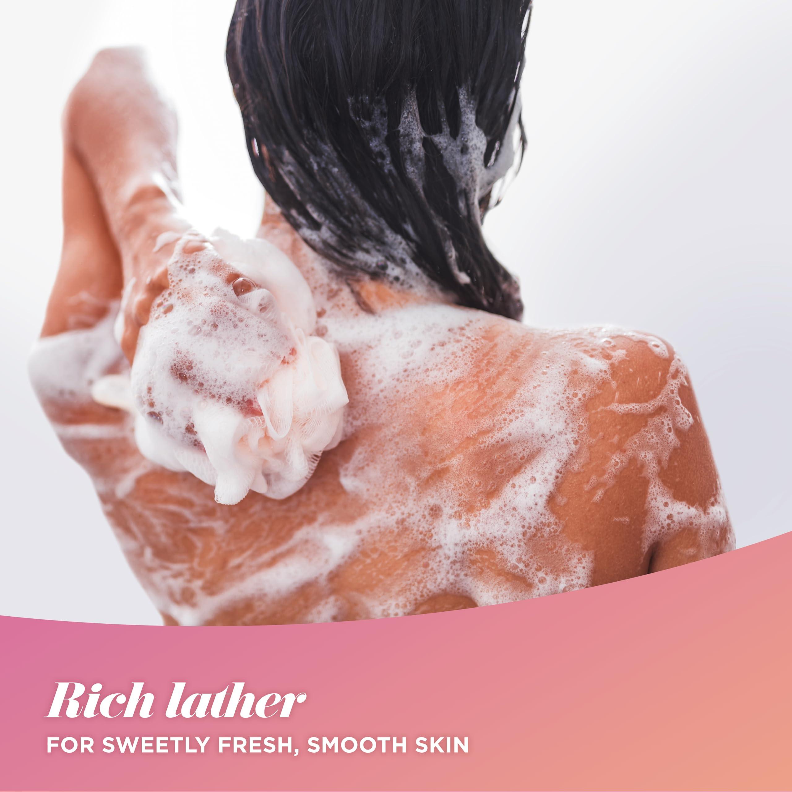 Caress Caress Body Wash With Silk Extract For Noticeably Silky, Soft Skin Daily Silk Body Soap With White Peach & Orange Blossom 20 fl oz 4 pack & Moisturizing Peony & Almond Blossom Body Wash For Fresh