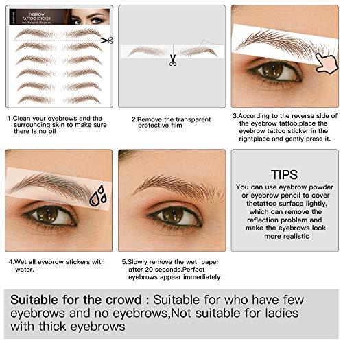 Aresvns Aresvns Chocolate Eyebrow Tattoo 77 Pairs!Newly Improved 4D Lifelike Imitation Eyebrows,Good Looking Reddish Brown Eyebrow Transfers Sticker,Suitable Sizes,Waterproof and Long-Lasting 4-6 Day