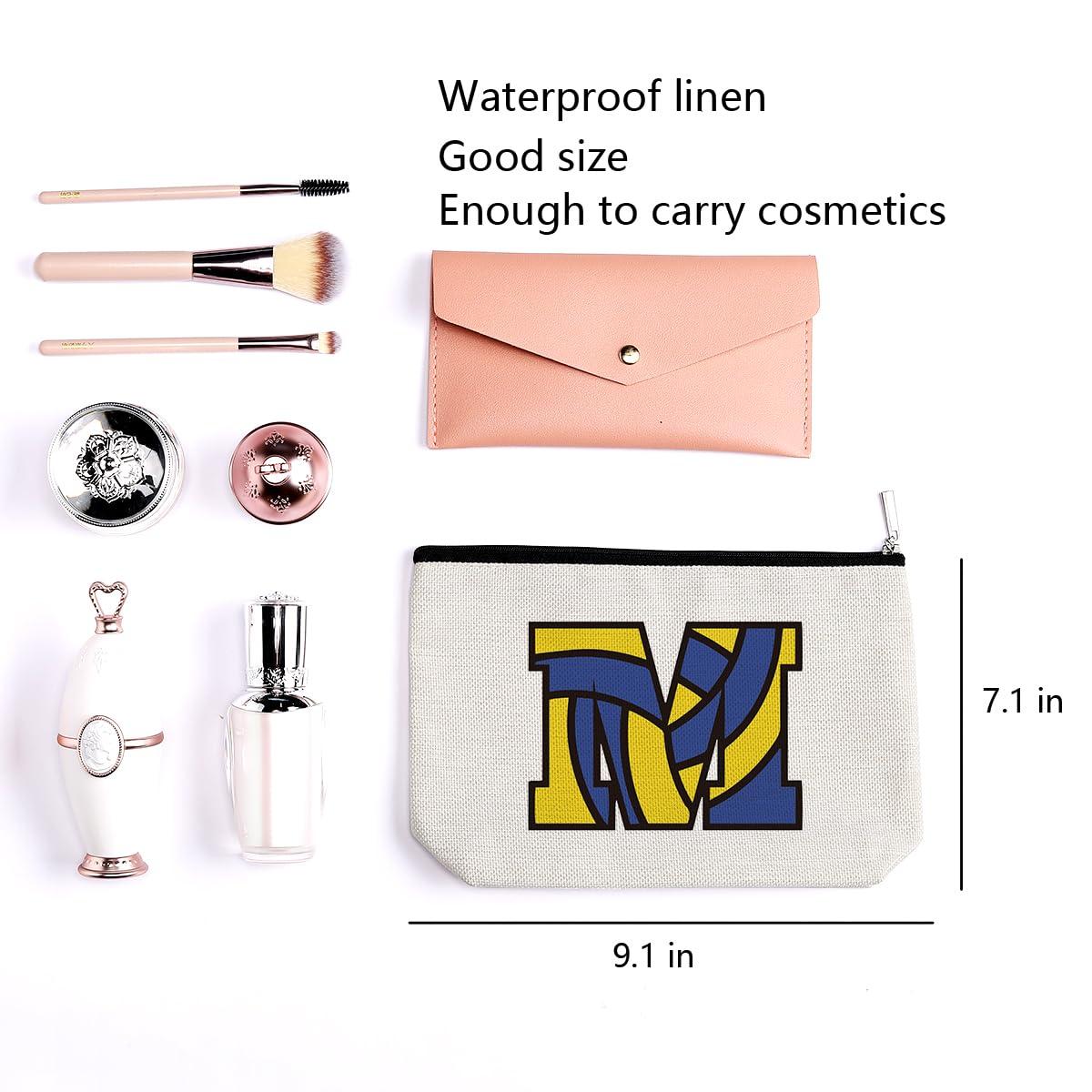 LONGXIN LONGXIN Volleyball Gifts Initial A-Z Personalized Makeup Bag Monogrammed Cosmetic Bags Toiletry Pouch Volleyball Lovers Gifts for Teen Girls Women Friends Coach Players Volleyball Team Gifts (M)