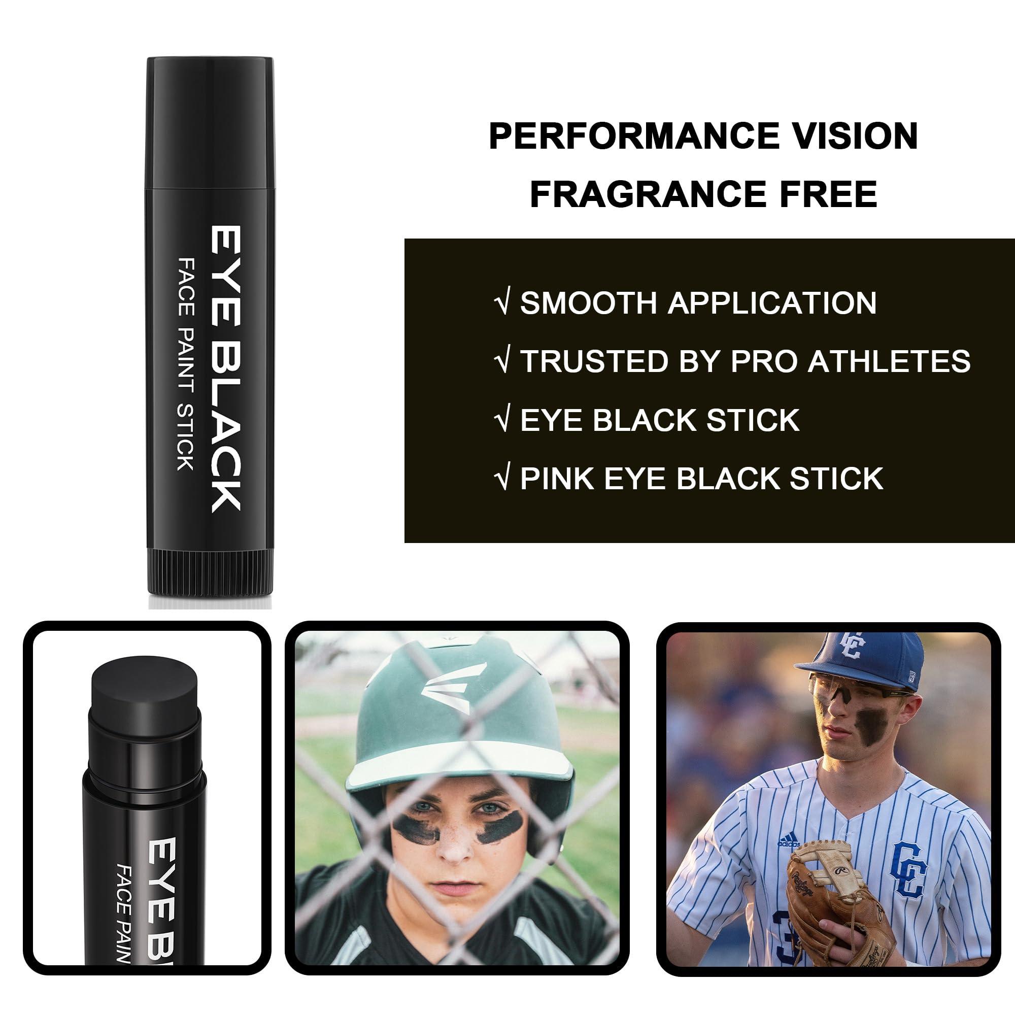 Wismee 2pcs Black Eye Black Stick, Anti-Glare Under Eye Black Sports Grease Stick for Baseball Softball Soccer Lacrosse Hockey Athletes Sports Training, Sports Eye Black Stick