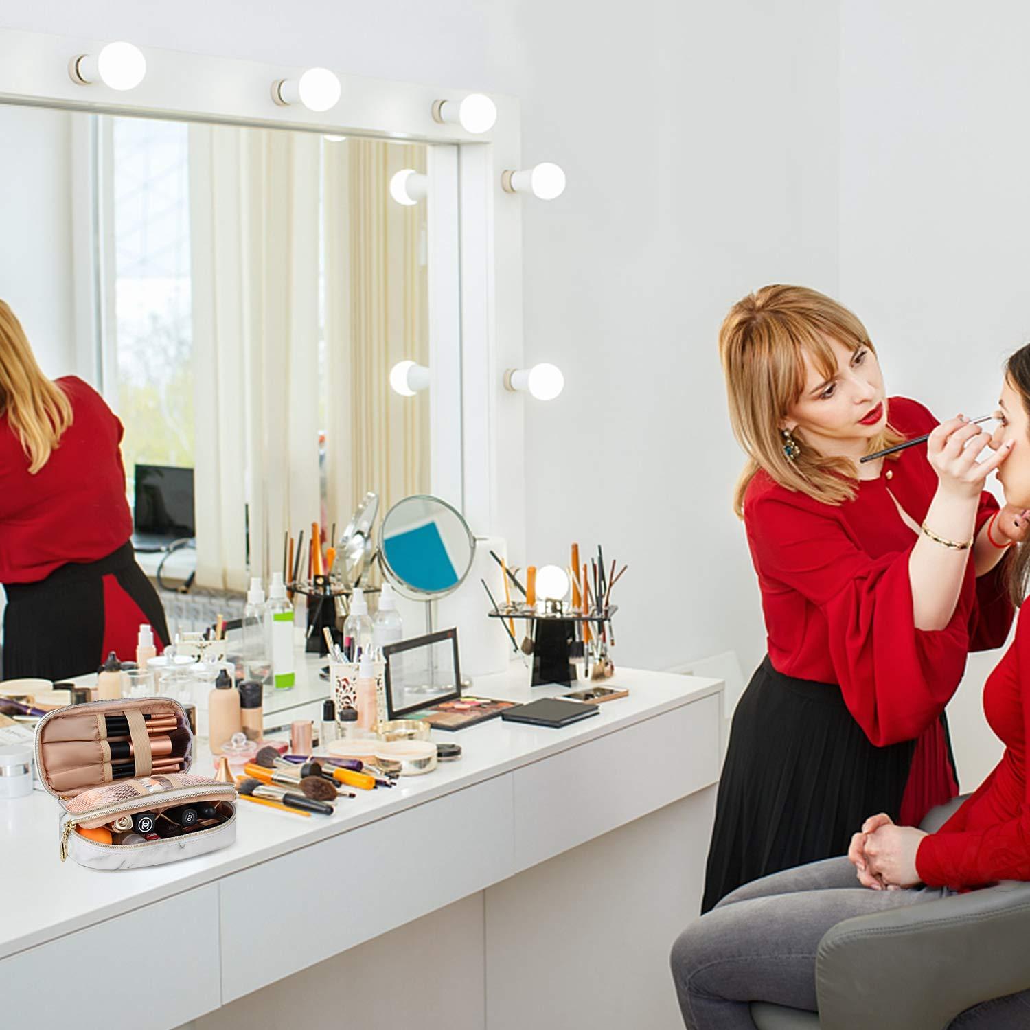 MONSTINA MONSTINA Makeup Bag for Women,Pouch Bag,Makeup Brush Bags Travel Kit Organizer Cosmetic Bag (cwhite)