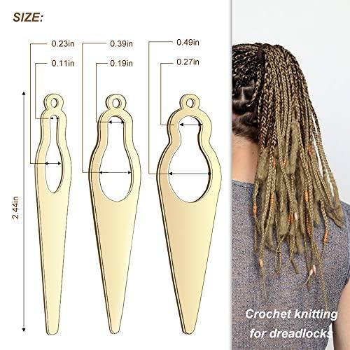Chihutown 5 Pieces Dreadlocks Tool, Interlocking Tool for Locs, Easy Loc Hair Tool for Dreadlocks, Sisterlock Crochet Tool for Hair Tightening Accessories