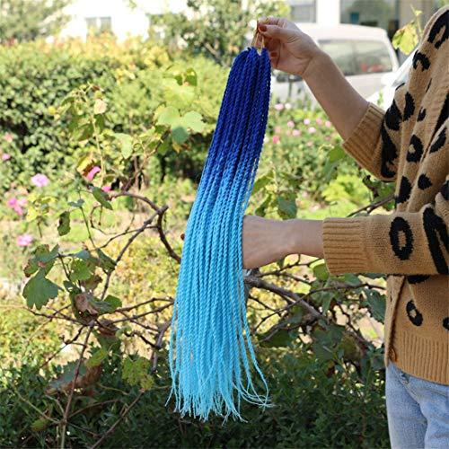 SSJFZM Women's Senegalese Twist Crochet Braids Two Colors Synthetic Long Braiding Hair Box Braids Extensions 22" Pink 22inches 1Pcs/Lot