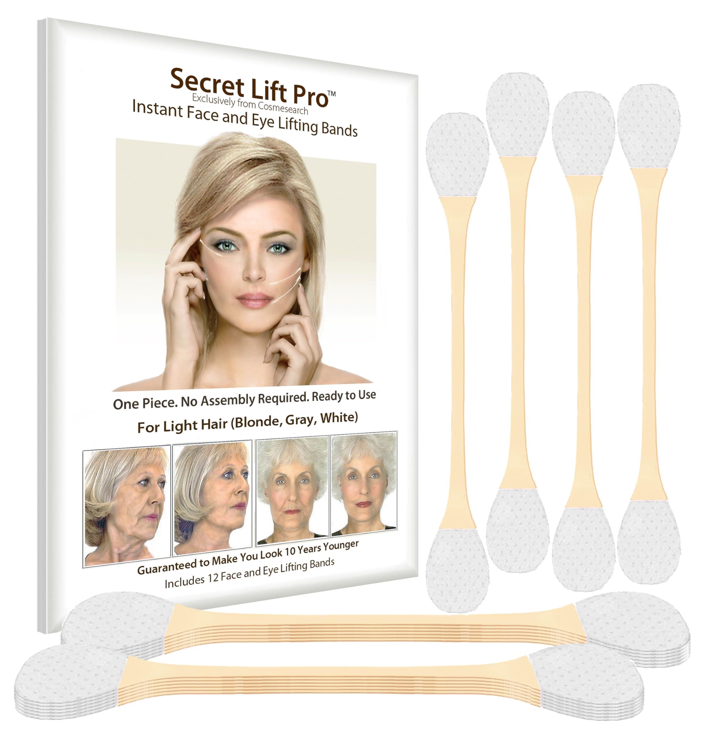 CosmeSearch, Inc. Secret Lift Pro - Pre-Assembled Face and Eye Lift Tapes with Bands One Size (Light Hair)