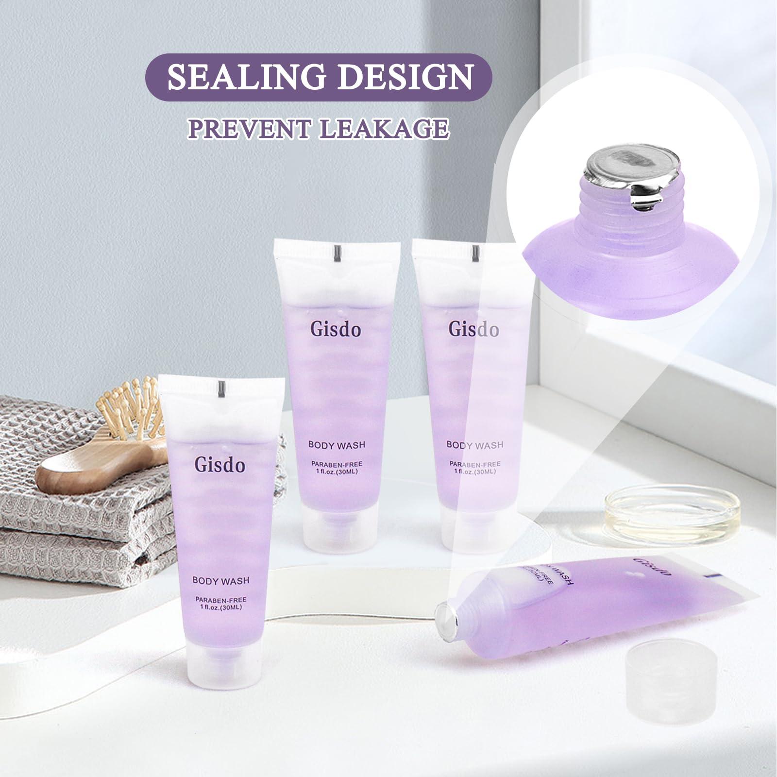 Gisdo Gisdo Travel Size Body Wash Bulk (1 fl oz, 50 Pack), Refreshing Hotel Body Wash, Mini and Small Size Shower Gel, Guest Hotel Toiletries in Bulk