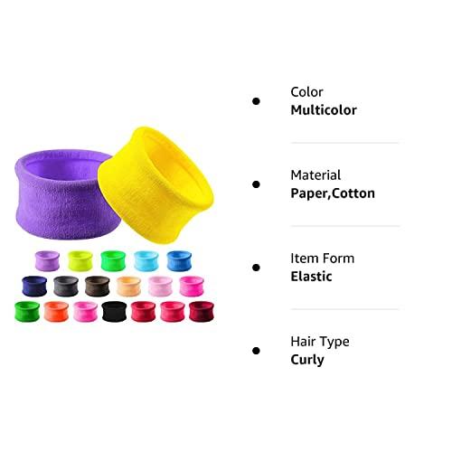 EBOOT 20 Pieces Large Cotton Stretch Hair Ties Bands Rope Ponytail Holders Headband for Thick Heavy or Curly Hair, 6.5 cm in Diameter (Multicolor)