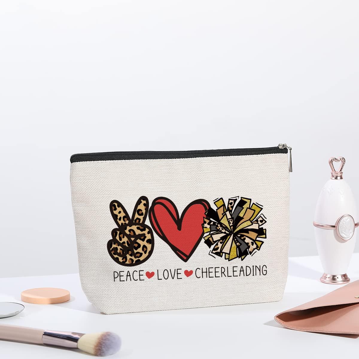 kdxpbpz kdxpbpz Cheer Stuff Cheerleader Cheer Bag Funny Cheerleader Gifts Cheerleading Gift Christmas Birthday Gifts for Women Her Female Cheer Team Merchandise - Peace Love Cheerleading