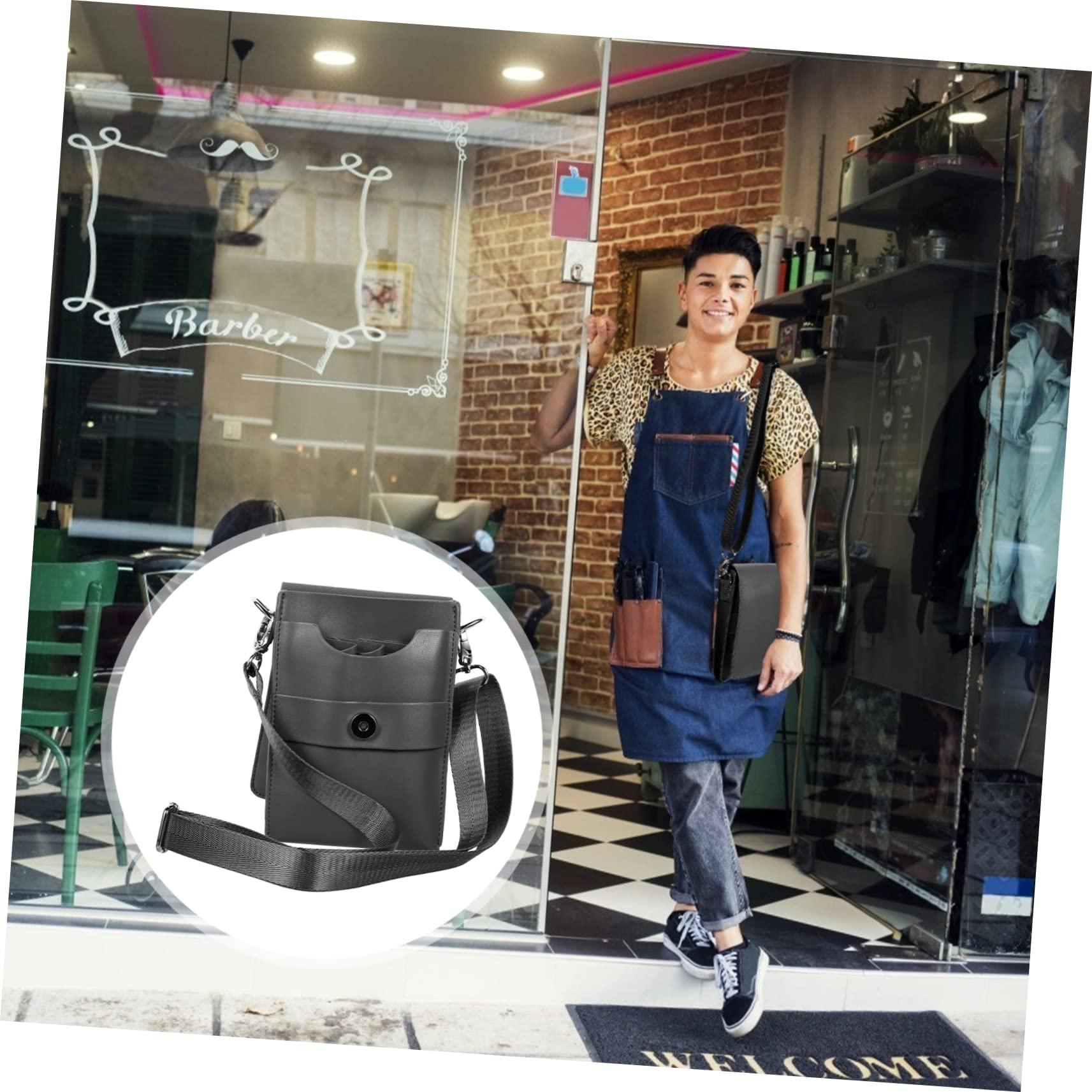 Baluue Baluue Scissors Fanny Pack Hair Stylist Tool Holder Hair Scissor Pouch Hairdressing Pouch Belt Tool Hairdresser Bag for Supplies Shear Holder Pouch Grey Leather