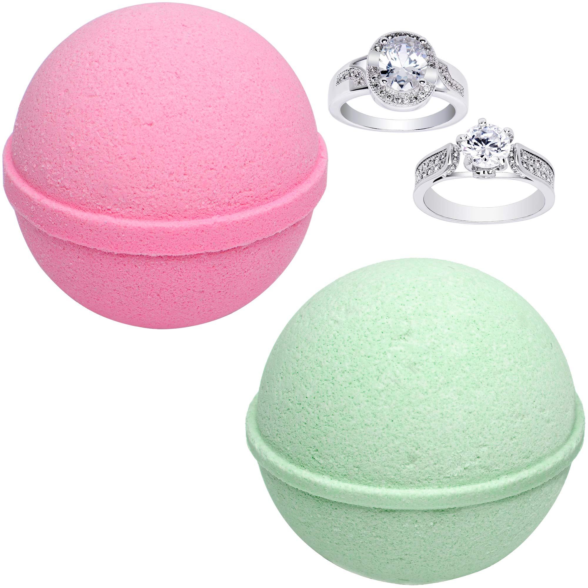 Jackpot Candles Mermaid Love Potion Bath Bombs Gift Set of 2 with Size 6 Ring Inside Each Made in USA