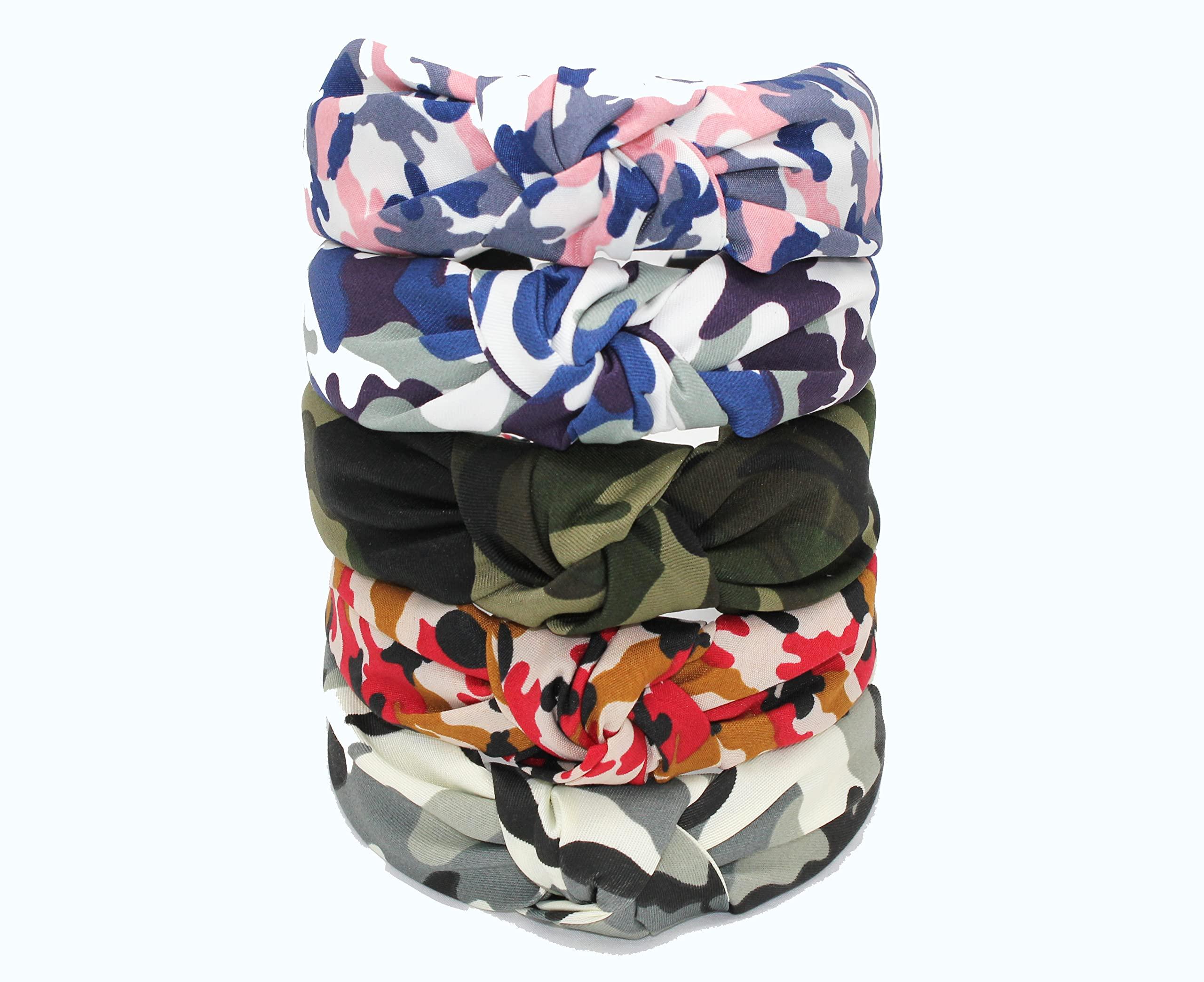 YETASI YETASI Gray Headband is Chic. Camo Headbands for Women is a Unique Army Knotted Headband for Women Grey Knot Headband