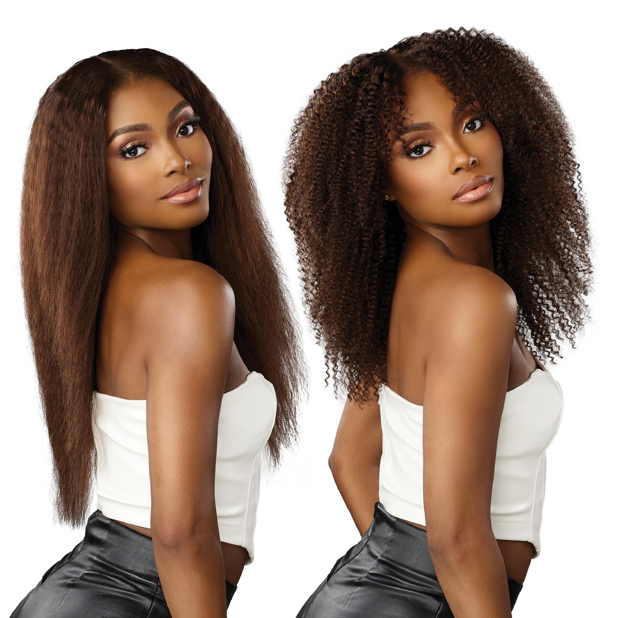 Sensationnel Sensationnel Empire multi weave hair - wet and wavy kinky curly human hair 3 bundle layered lengths (14 16 18 inch, 1B OFFBLACK)