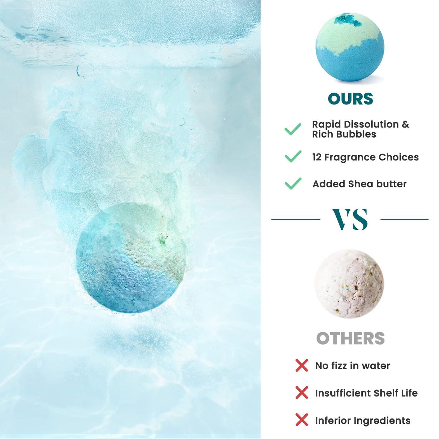 ZenBombs ZenBombs Bath Bombs for Women, 12pcs Handmade Natural Bath Bomb, Stocking Stuffers, Mothers Day Presents for Mom, Bath Bomb with Shea Butter, Valentines Day Gifts for Her and Him