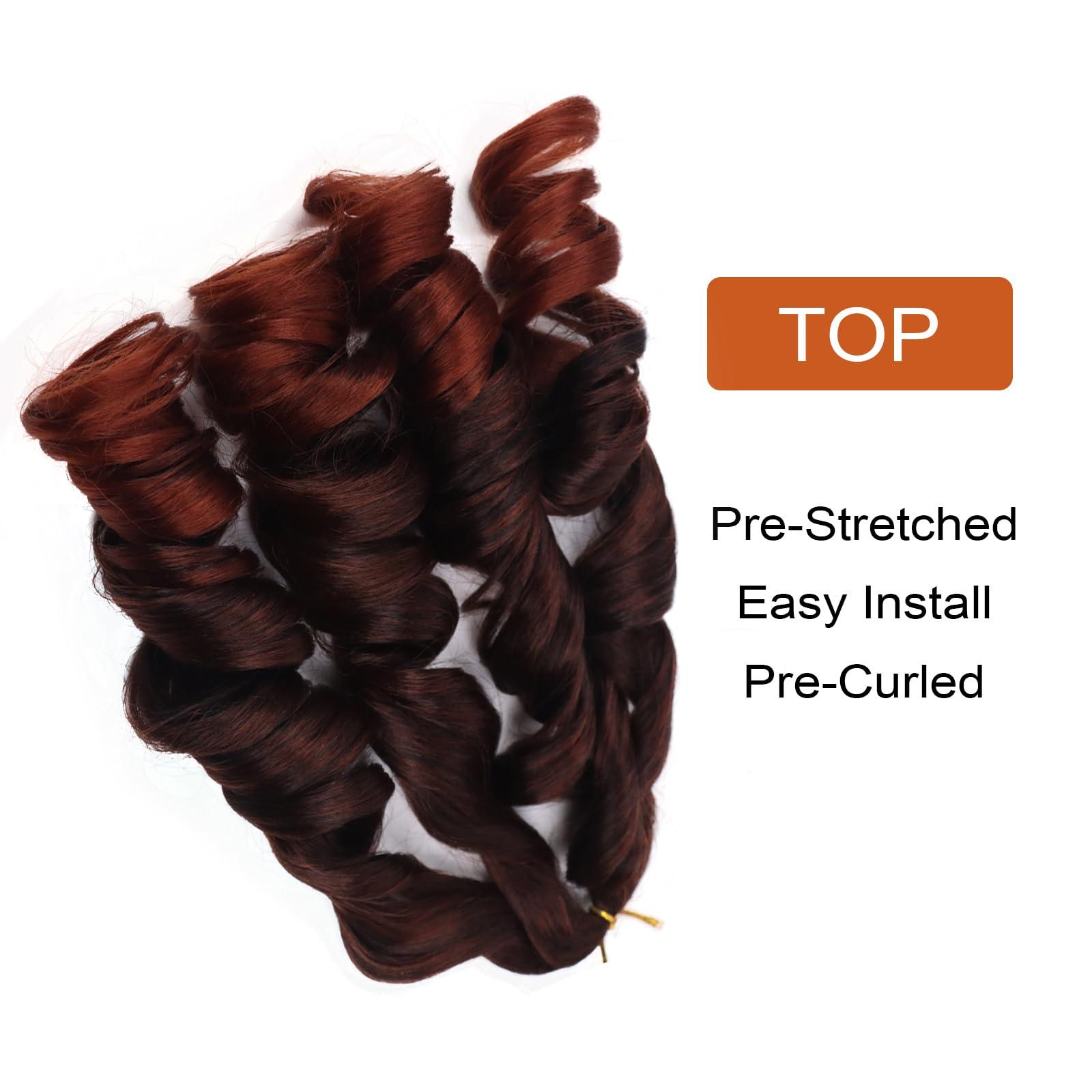 Lianzi French Curly Braiding Hair Pre Stretched Curly Braiding Hair 18 Inch 8 Packs French Curl Braids Spanish Curly Braiding Hair With Curly Ends Wavy Crochet Hair for Black Women(18 Inch/Pack of 8, T350)