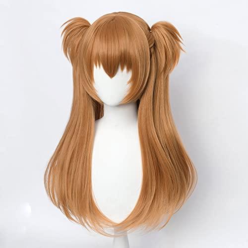 Aicos Aicos Anime Orange Cosplay Wig with Ponytails Hair Pins Women Anime Costume Wig for Halloween,Festival,Party and Daily Wear + Wig Cap
