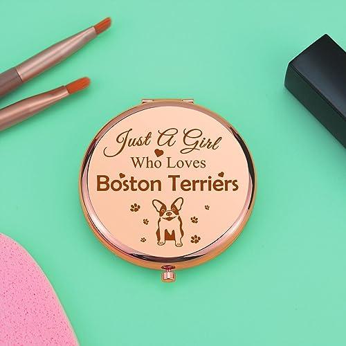 Mwphuy Boston Terrier Gifts for Women Dog Gifts Compact Makeup Mirror Boston Terrier Lover Gifts Tumbler Ideal Gifts to Dog Mom Dog Owner Gifts Folding Makeup Mirror Gifts for Dog Lovers Mother\'s Day