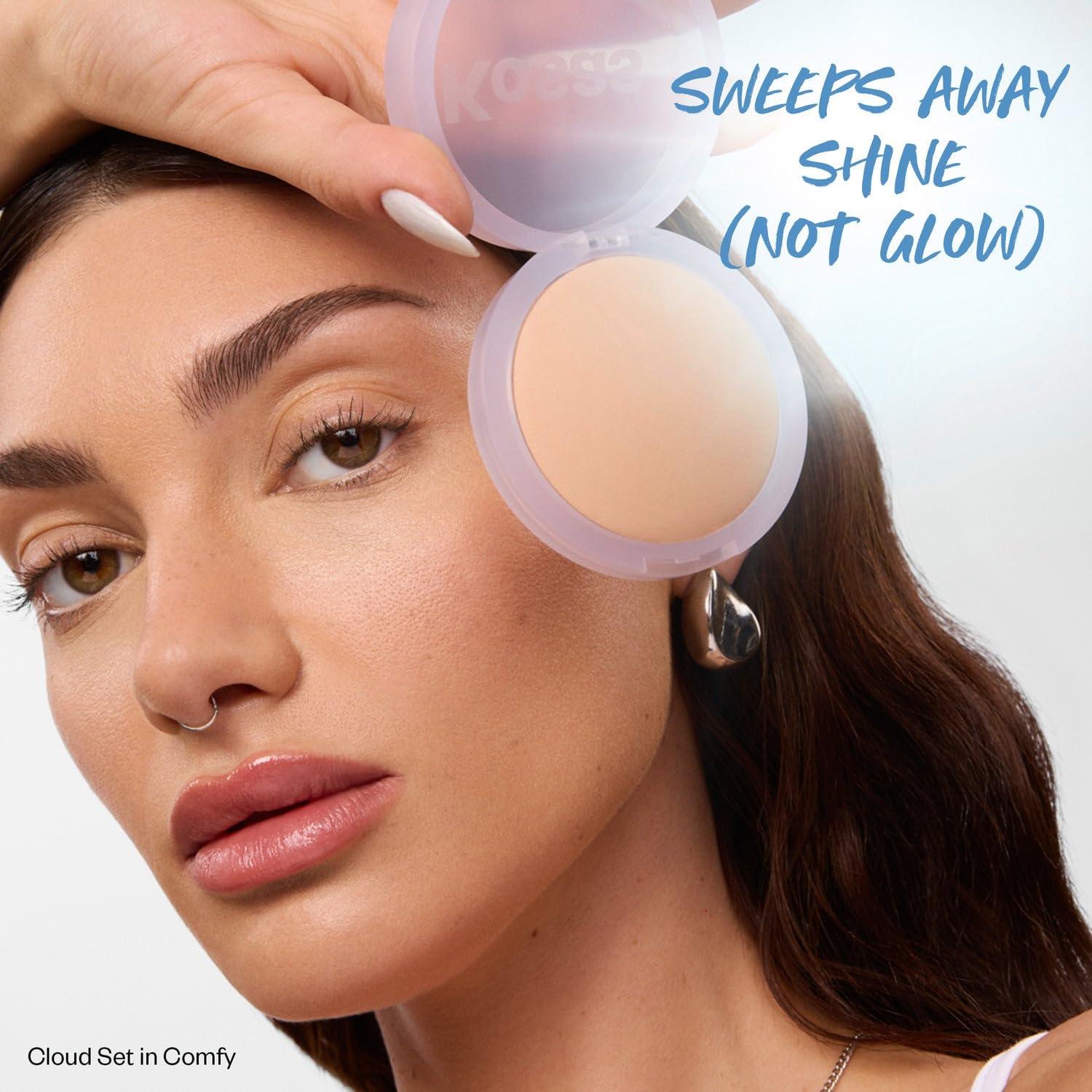 Kosas Kosas Mini Cloud Set Face Setting Powder - Smoothing Shine Control, Soft, Sheer Translucent Makeup Finish, Portable & Long-Lasting Loose Pressed Baking Powder - Comfy (Sheer Medium)