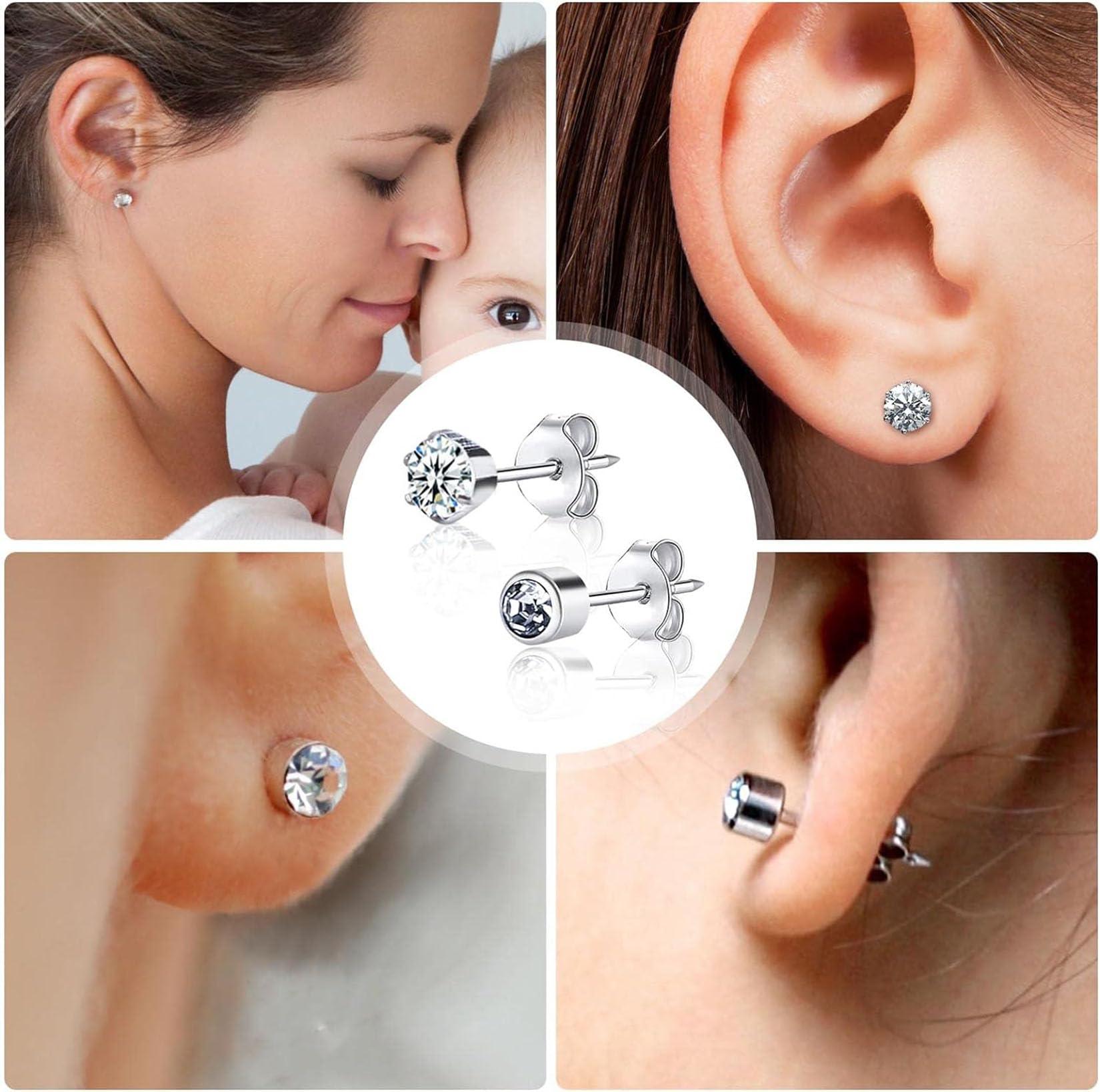 Lyuxzad Ear Piercing Gun Kit - Lyuxzad 6Pcs Disposable Ear Piercing Kit Including 2Pcs Self Ear Piercing Gun with 2Pcs Built-in Earrings Stud and 2Pcs Clean Tools for Ear Cartilage Piercing Kit (225)