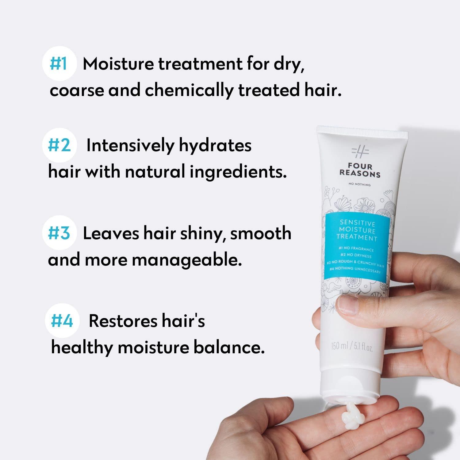 No nothing No Nothing Sensitive Moisture Treatment - Perfume-free, Moisturising Intensive Treatment - For Dry and Damaged Hair | 100% Vegan | 150 ml (New Packaging)