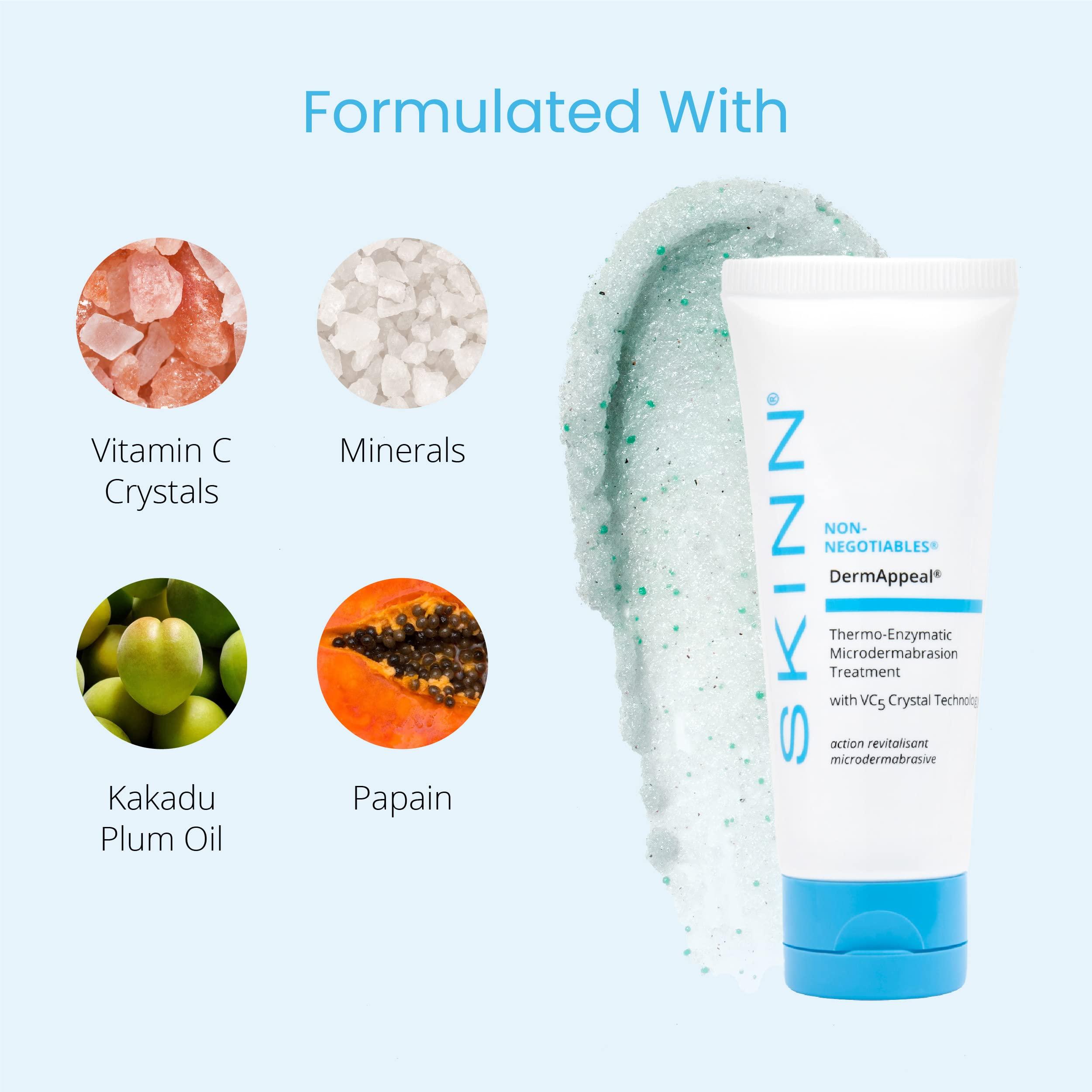 SKINN SKINN DermAppeal Microdermabrasion Treatment for Smoother, Brighter, and Clearer Skin, 1oz - Exfoliating Facial Scrub Removes Dead Skin and Smooths Wrinkles and Fine Lines for Flawless, Glowing Skin