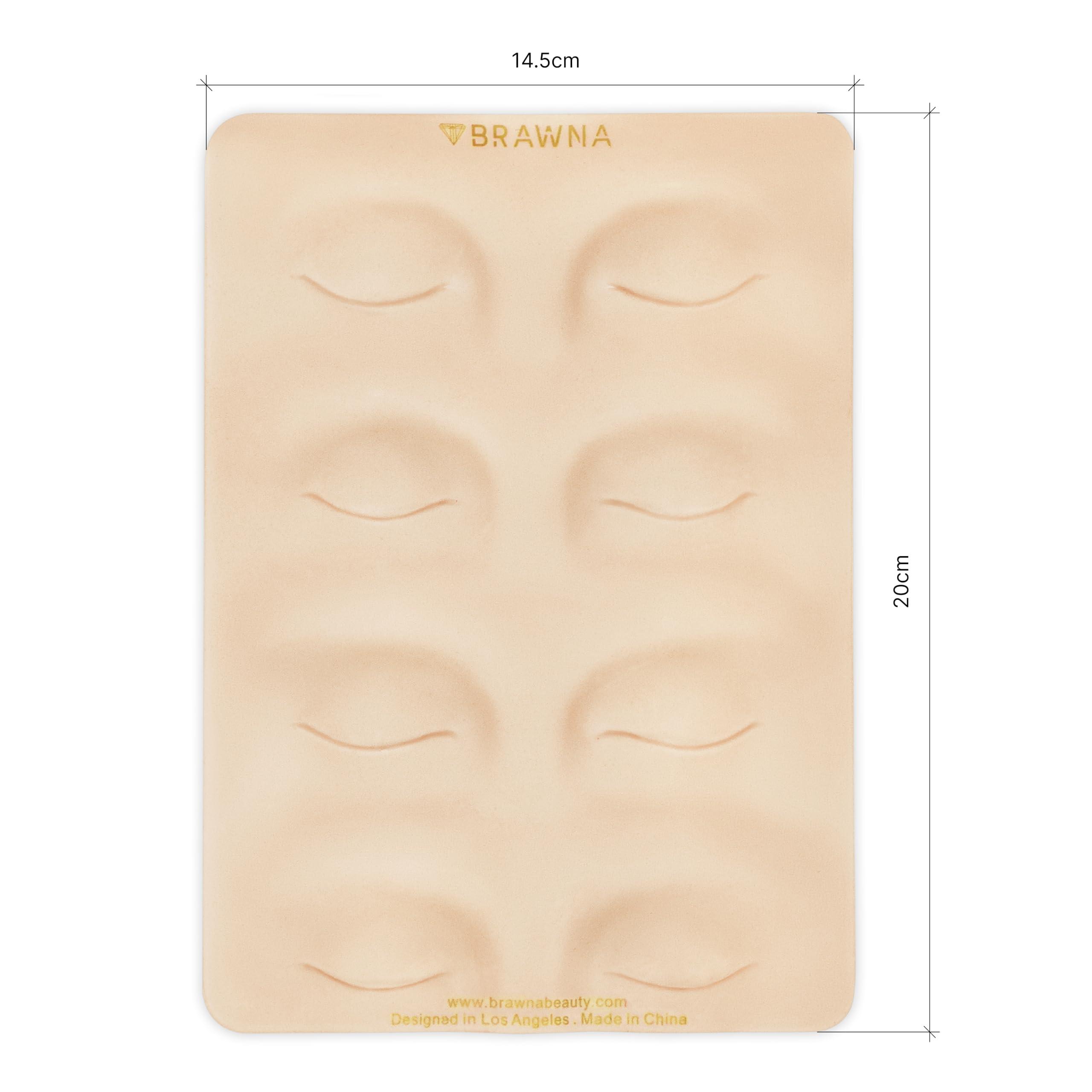 BRAWNA BRAWNA [ 3 Pack ] 3D Eyebrow PMU Practice Skin - Eyeliner Practice Skin - 4 Different Shapes - PMU Supplies