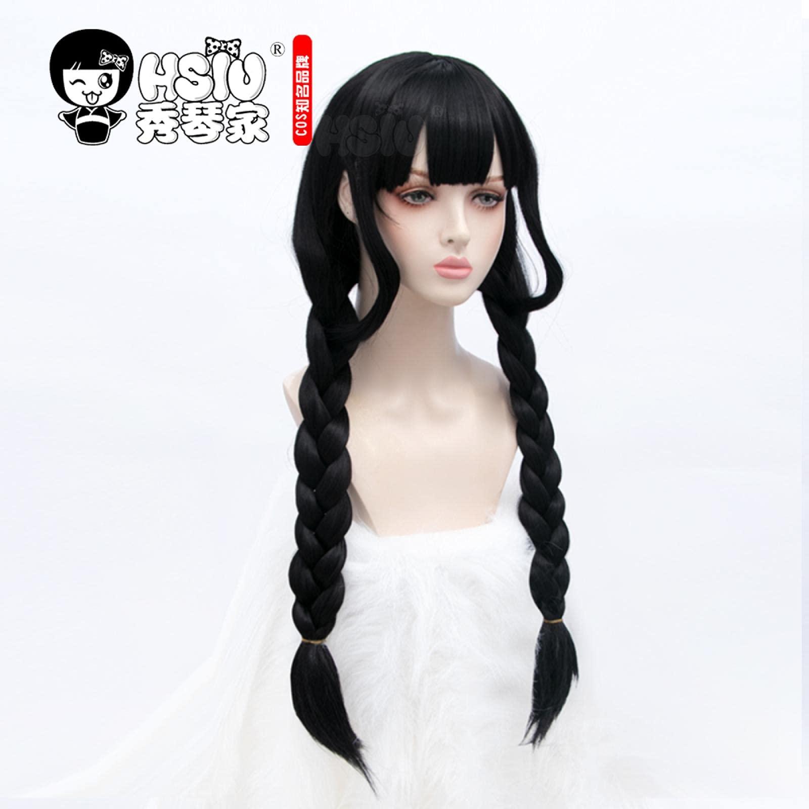 ESPADE brand hundred demon spectrum tao yao cosplay wig ancient Chinese style black double ponytail long hair Fiber synthetic Hair Coser Wig
