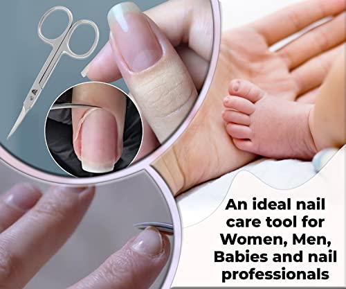 ARSUK ARSUK Cuticle Scissors Extra Fine Curved- Professional Manicure Scissors for Women Men Nails, Cuticles, Hang Nail- Sharp Thin Stainless Steel 3.75\" Long Right & Left Handed Tijera Para Cortar Cuticula
