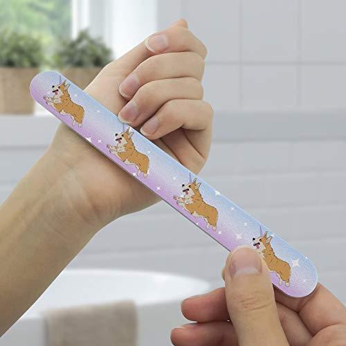 GRAPHICS & MORE Unicorg Corgi Unicorn Double-Sided Nail File Emery Board Set 4 Pack
