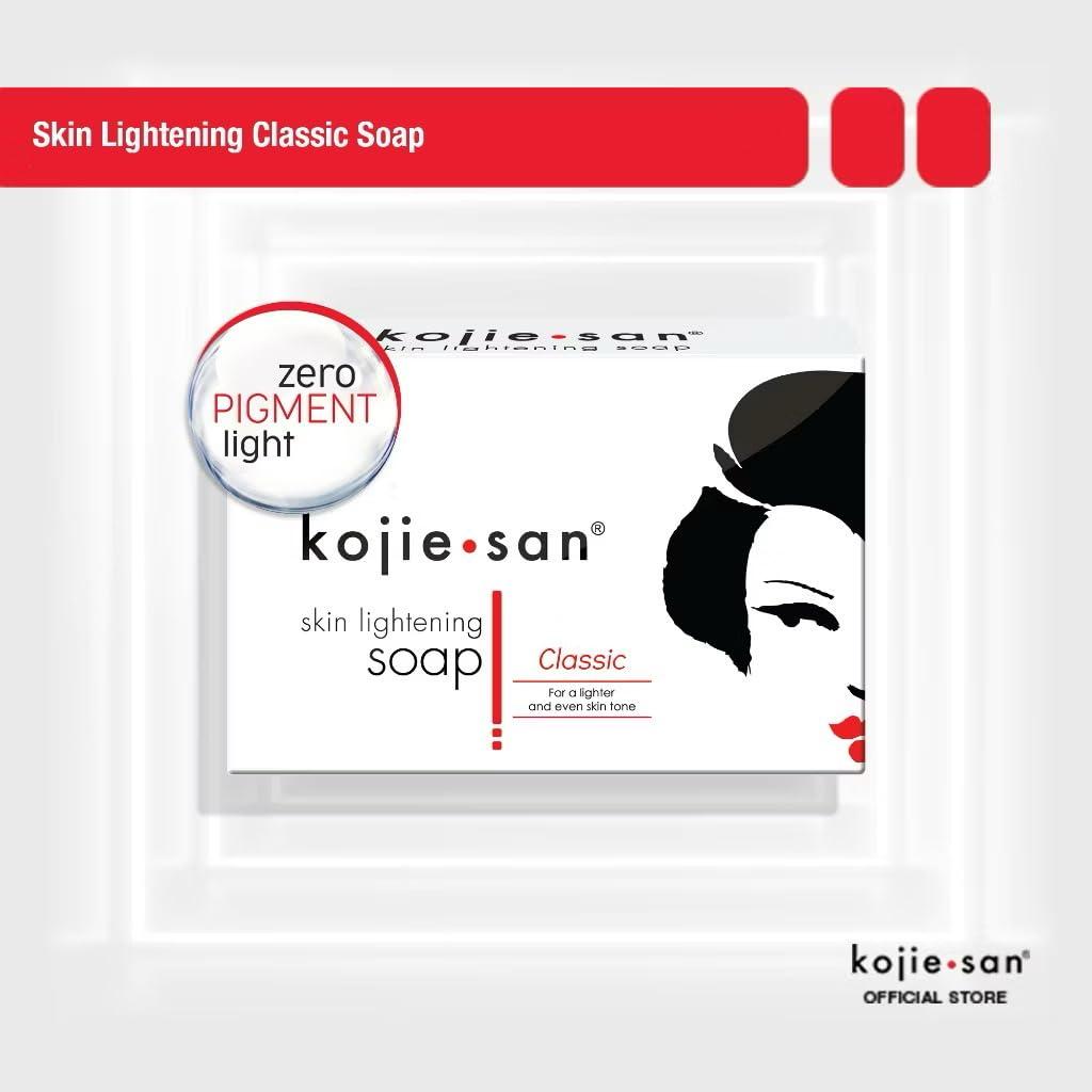 Kojie San Kojie San Skin, Body, and Facial Brightening Soap - Original Kojic Acid Soap, Dark Spot Remover Bar Soap with Coconut & Tea Tree Oil - 65g x 3 Bars