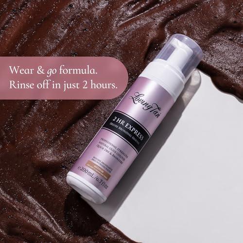 Loving Tan Loving Tan 2 HR Express Self Tanning Mousse, Medium - Streak Free, Natural, Professional Quality - 5+ Sunless Self Tanner Applications per Bottle, Cruelty Free, Naturally Derived DHA - 6.7 FL Oz