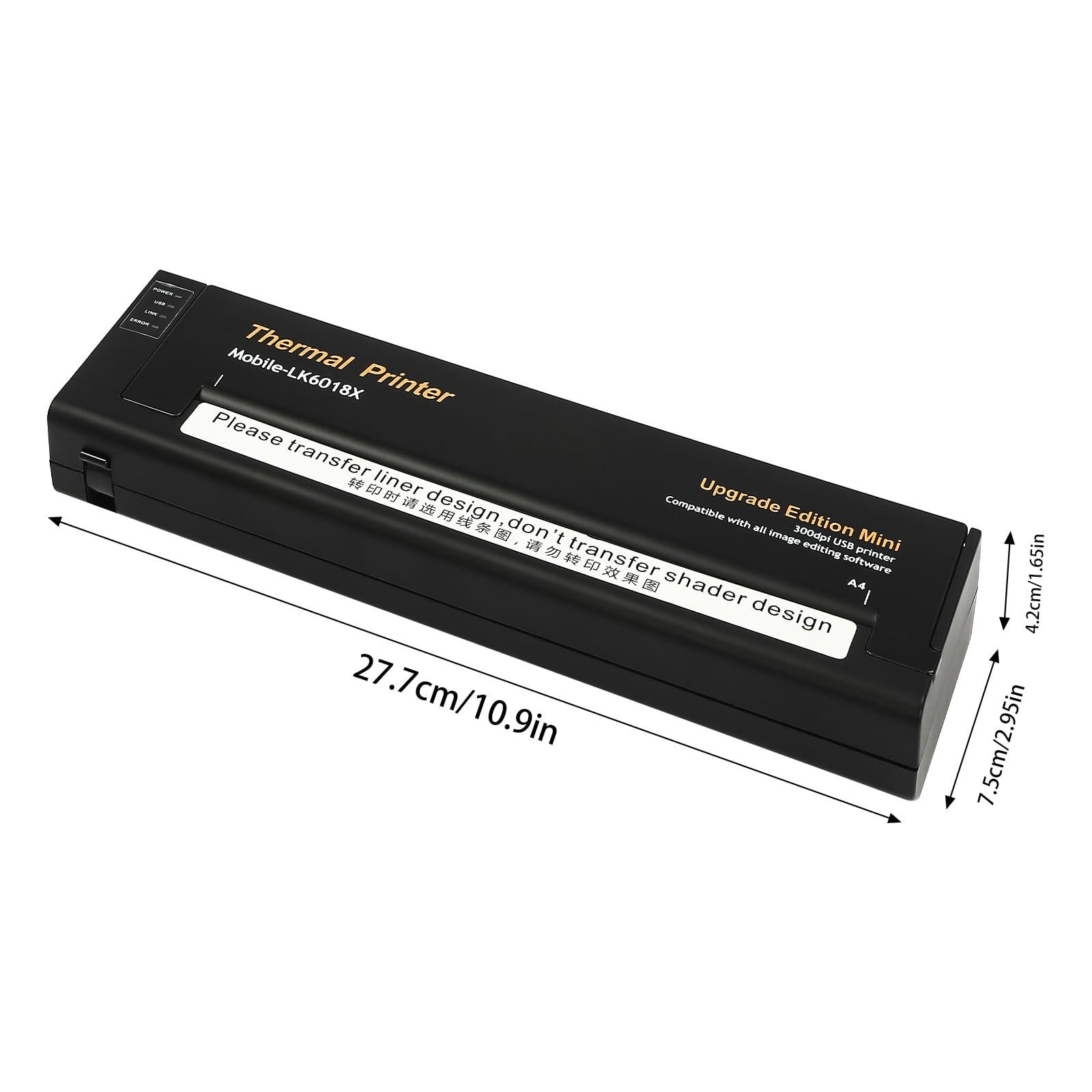 TFCFL Thermal Printer, Portable Printer, Tattoo Transfer Stencil Machine Professional Protable Thermal for Tattooing Compatible with Smartphone & PC for Tattoo Artists