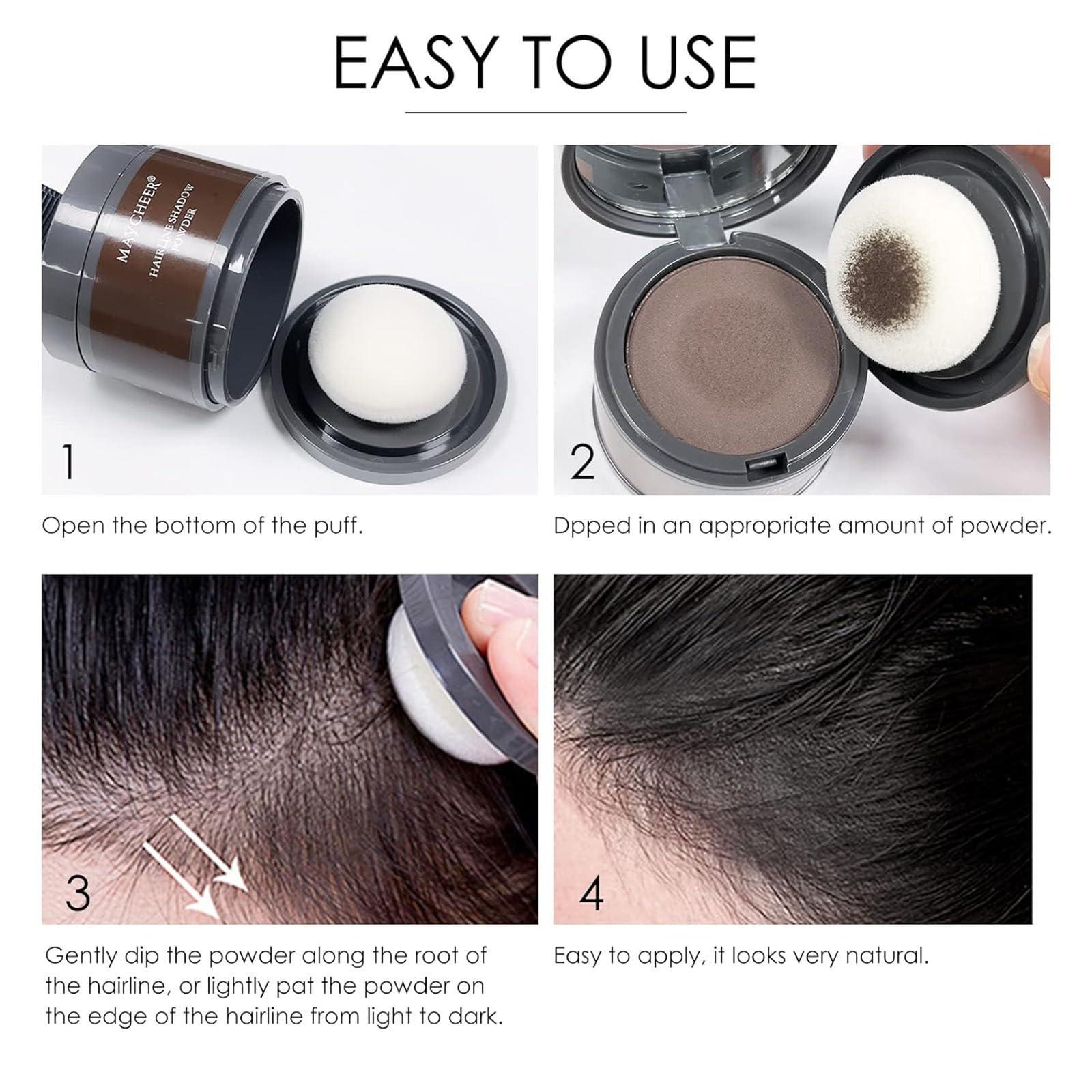 lkujiop Maycheer Enhanced Hairline Shadow Powder for Women and Men, Root Cover with Hair Shading and Pang Pang Effect (Black, 1)