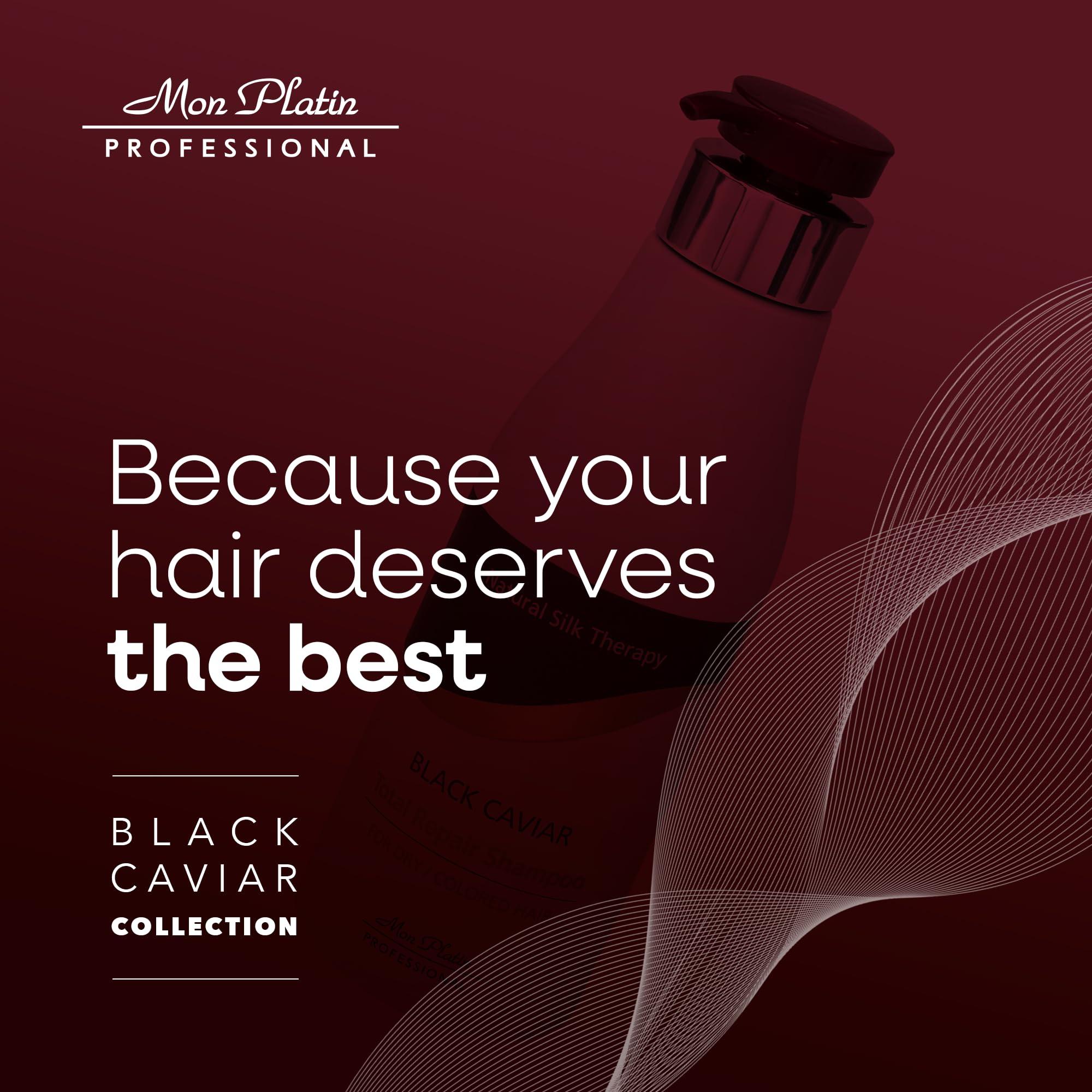 Mon Platin Professional Mon Platin Total Repair Shampoo for Dry and Damaged Hair, Paraben-Free, Color Safe Shampoo for Enhanced Shine and Protection, Enriched with Black Caviar for Dry Colored Hair, 250ml