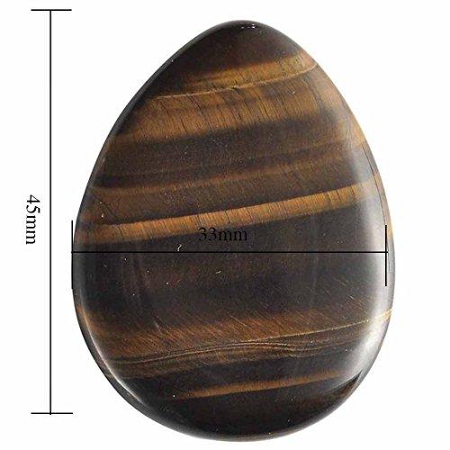 fengshuisale Feng Shui Thumb Worry Stone Water Drop Natural Tiger Eye Chakra Reiki Healing Crystals - Tumbled Palm Stone W3459