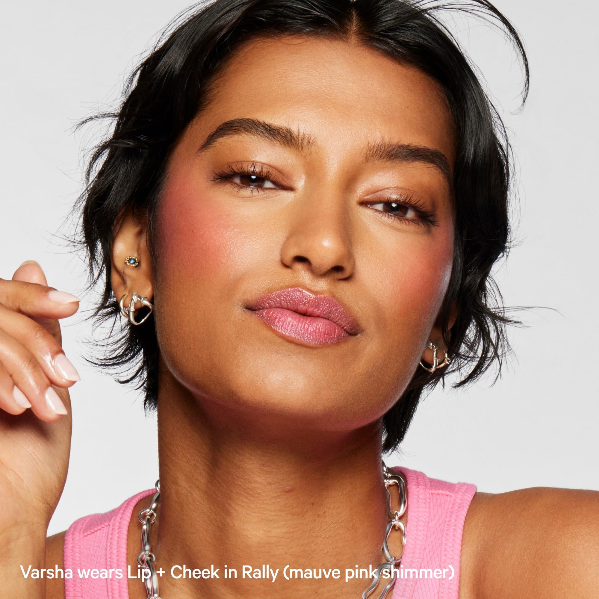 Milk Makeup Milk Makeup Lip + Cheek, Rally (Mauve Pink Shimmer) - 0.21 fl oz - Cream Blush & Lip Color - Buildable & Blendable - 1,000+ Swipes Per Stick - Non-Comedogenic - Vegan, Cruelty Free