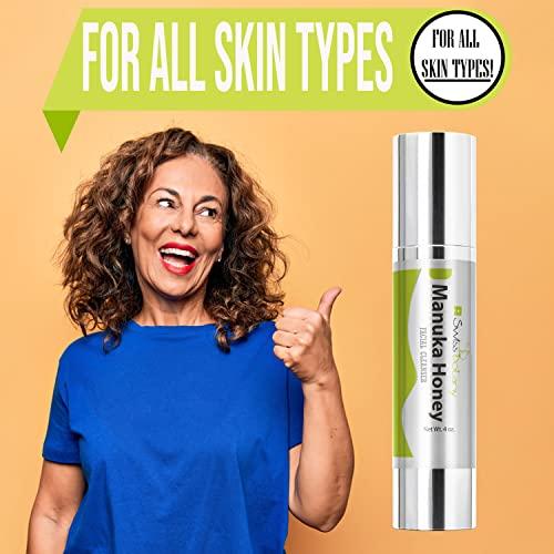 Swiss Botany Swiss Botany Manuka Honey Face Wash with Coconut, Almond, and Rosemary - Premium Organic Honey Face Wash  Manuka Honey Face Cleanser for Sensitive Skin  Sulphate & Paraben-Free  4 oz