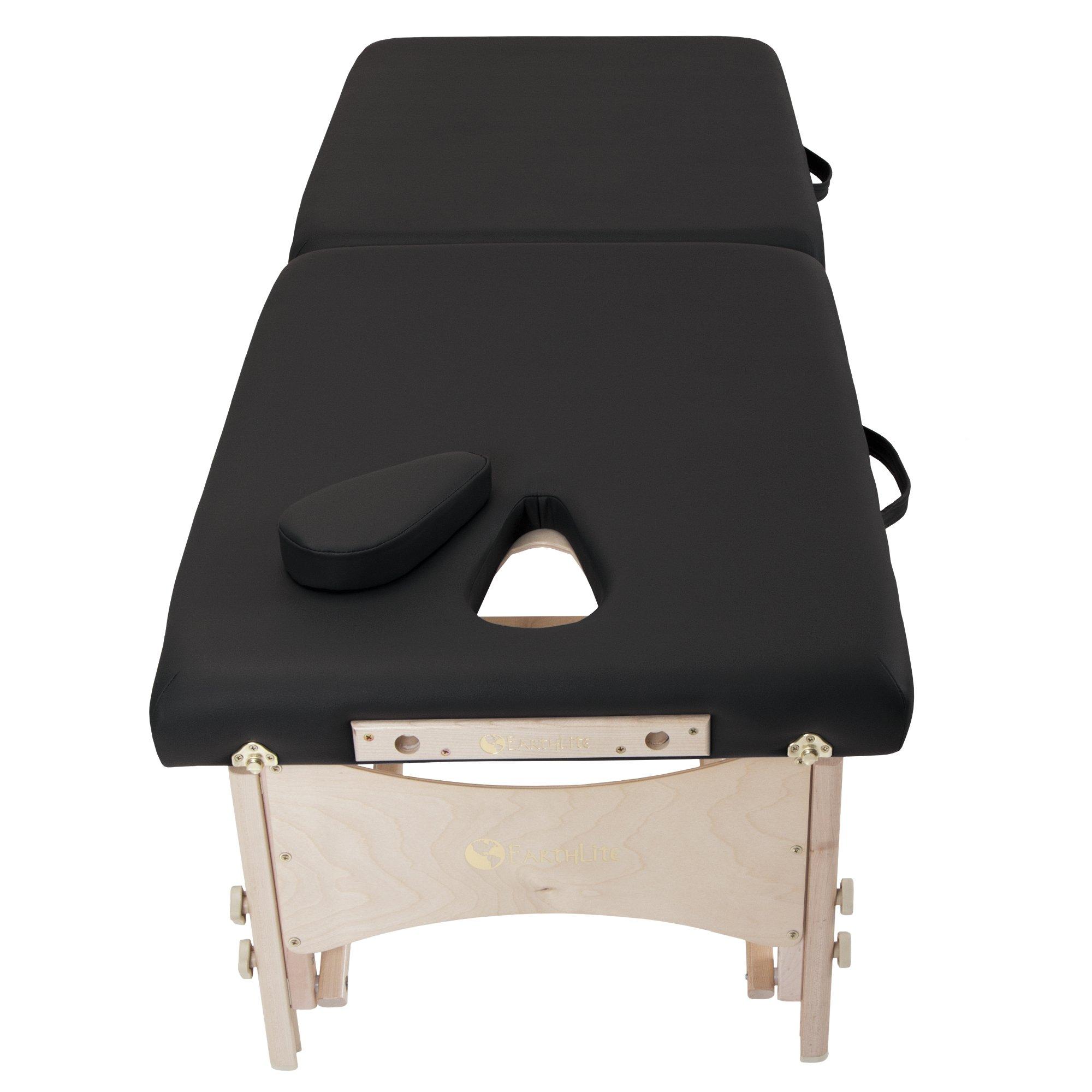 Earthlite EARTHLITE MediSport Portable Massage Table Package - Heavy Duty, Low Height Range, Ideal for Osteopaths, Chiropractors & Physical Therapists incl. Face Hole, Filler and Carry Case, Black