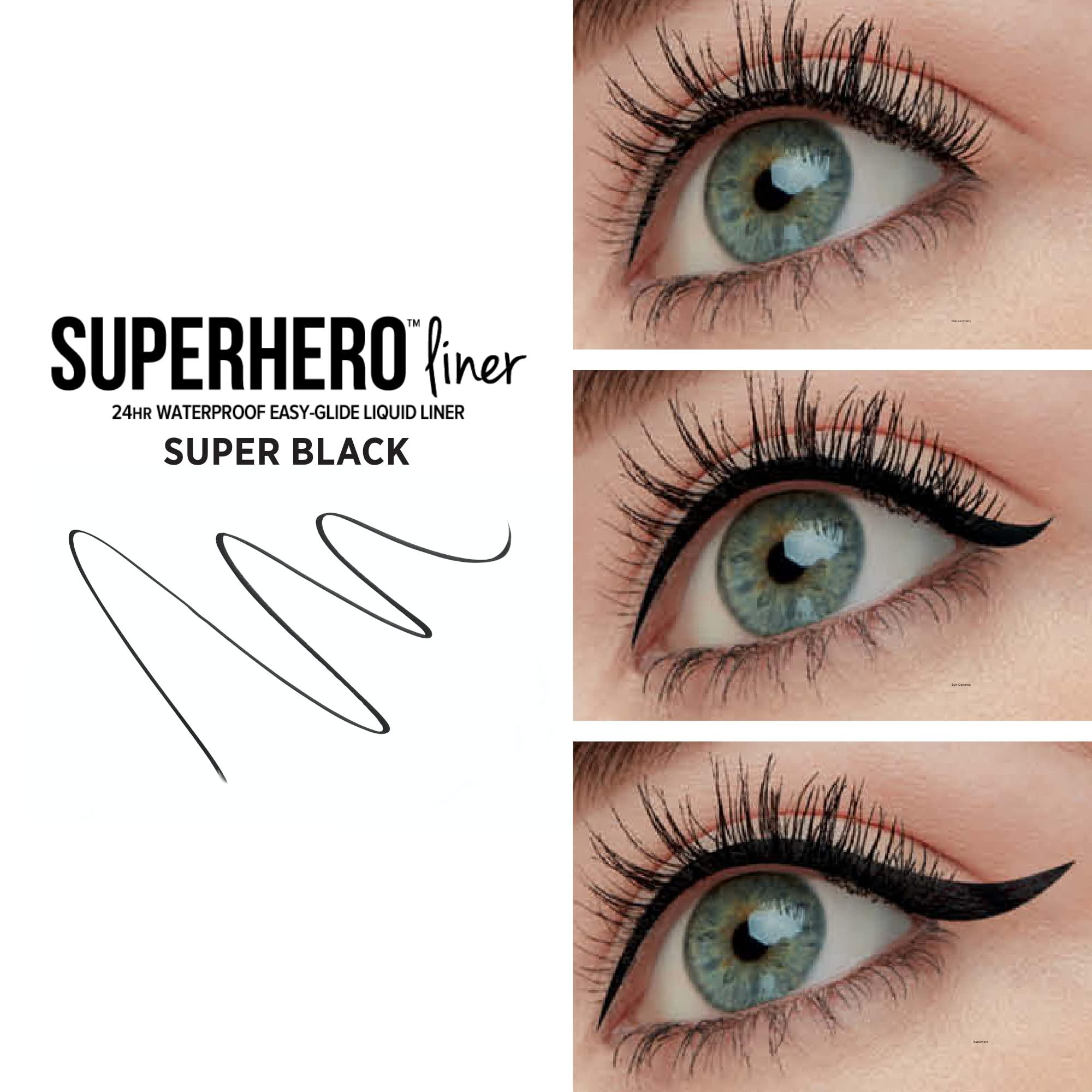 IT Cosmetics IT Cosmetics Superhero Liquid Eyeliner Pen, Black - 24-Hour Waterproof Formula Wont Smudge or Fade - With Peptides, Collagen, Biotin & Kaolin Clay - 0.03 fl oz