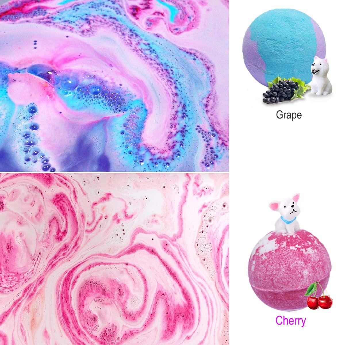 SAMDIA 3.5 oz XL Bath Bombs for Kids with Puppy Toys Inside Kids Bath Bombs Organic Bubble Bath Fizzies Colorful Bomb 12 Pcs Set Birthday/Christmas Surprise Gift for Girls & Boys