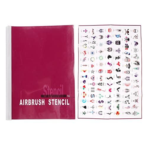 LBEC Temporary Tattoos Stencils, Professional Exquisite Reusable Temporary Tattoo Stencil Book for Face (Book 14)